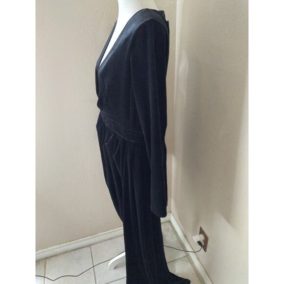 Michael Costello X Revolve Geneva Dress Black Velvet Mini Side Sash Sz XL Prom - Picture 5 of 11